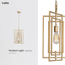 1-Light Gold Pendant Light