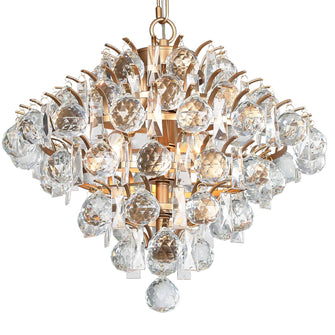 Anteros 4-Light Geometric Crystal Chandelier