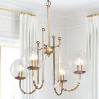 Juno 4-Light Chandelier with Globe Glass Shades