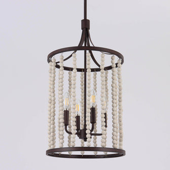 Aura 4-Light Rustic Beaded Chandelier -Rust