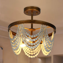 Aura 3-Light Beaded Semi Flush Mount Ceiling Lights