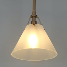 Hebe 1-Light Cone Pendant Light -Frosted Glass